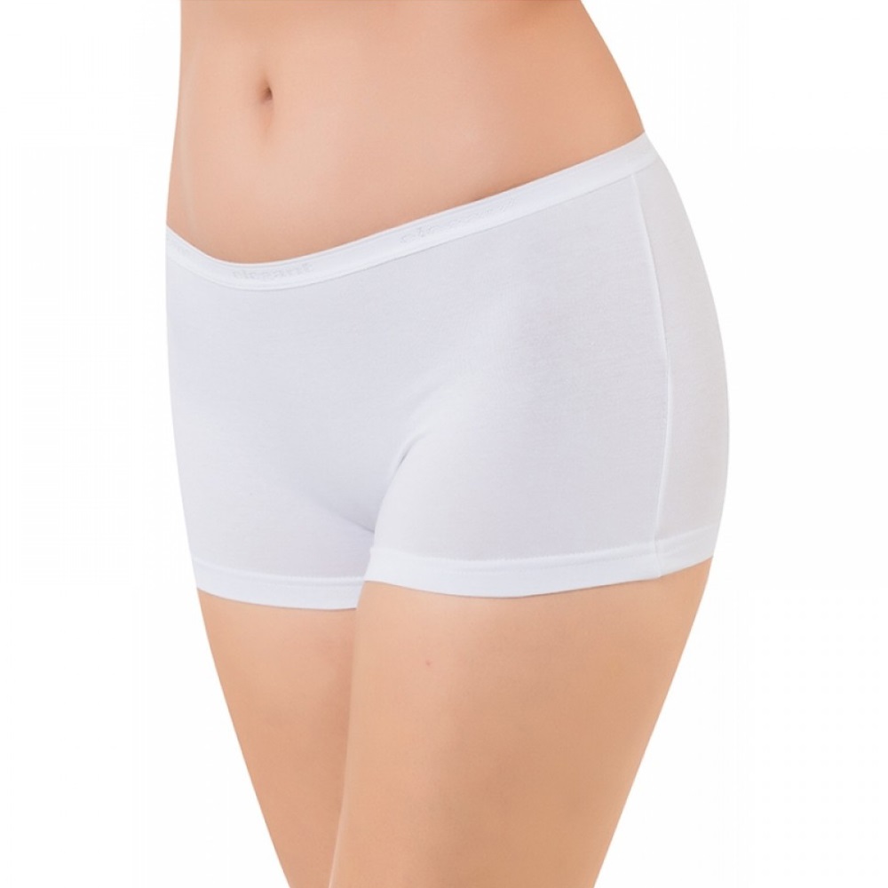 Gümüş 3016 Bayan Düz Likralı Boxer - Beyaz - L
