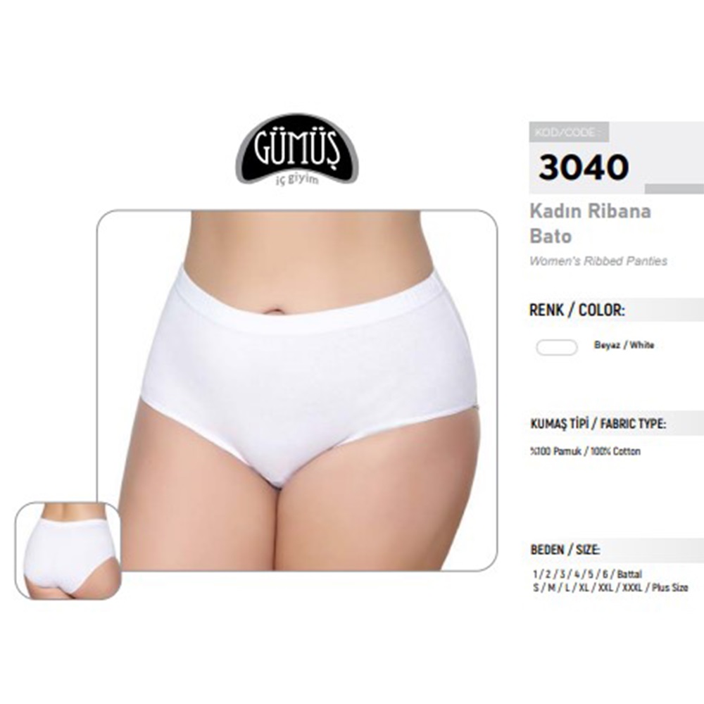 Gümüş 3040 Bayan Ribana Bato Külot - Beyaz - 4