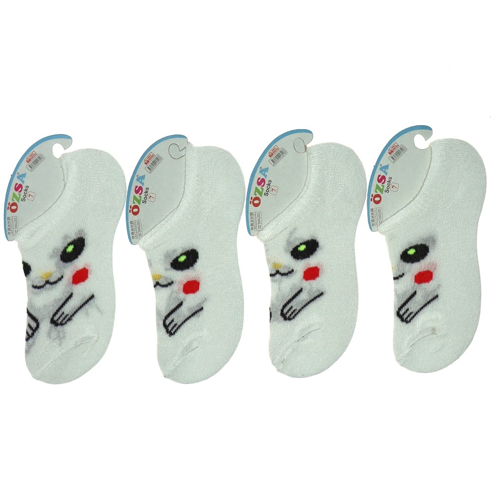 Özsa 6028 Kız Çocuk Sneakers Çorap - Beyaz