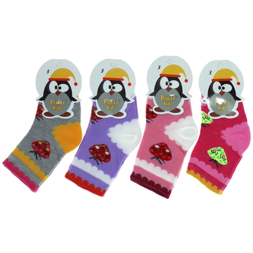 Pınar 0035 Kız Likralı Bebek Soket Çorap- Karışık Renk