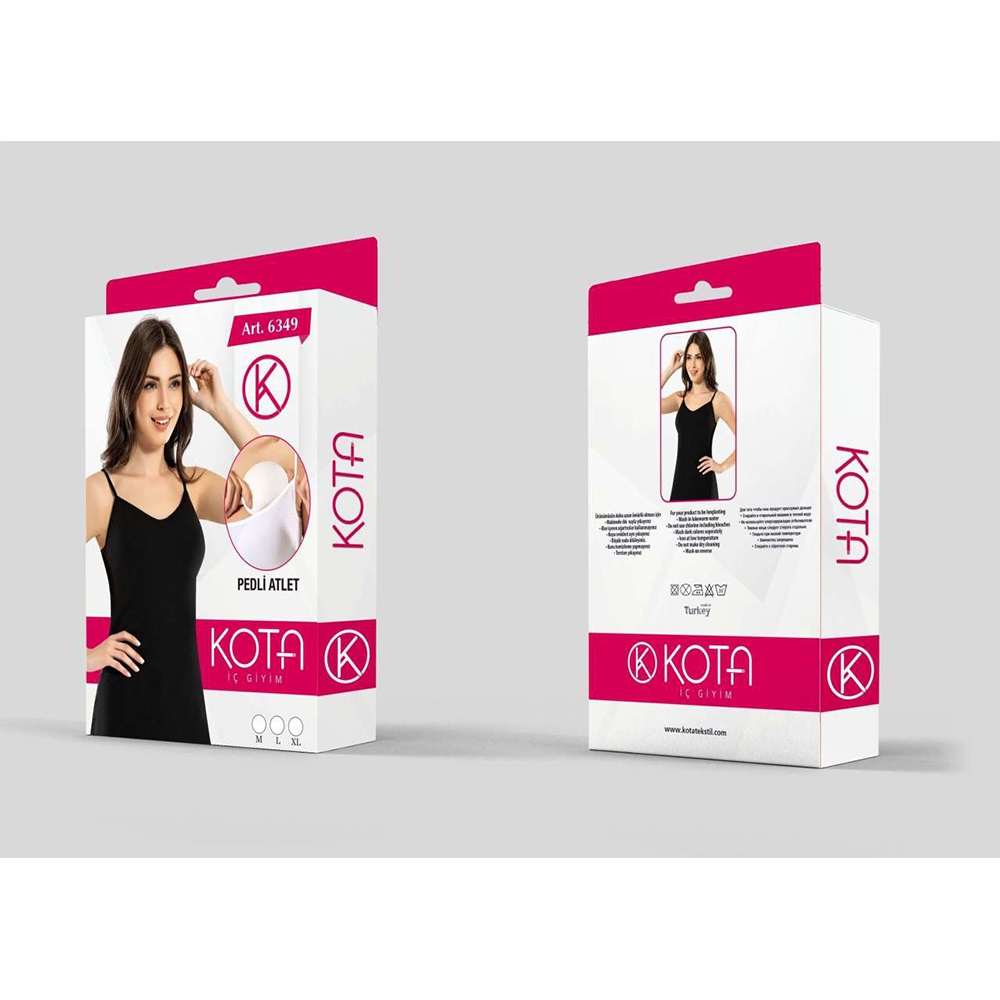 Kota 6349 İp Askı Pedli Atlet - Beyaz - XL