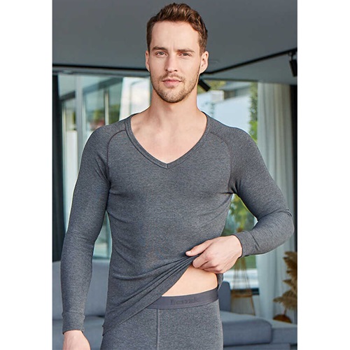 Berrak 758 Termal Uzun Kollu V Yaka Erkek İçlik Tek Üst