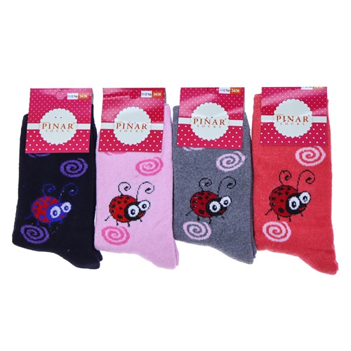 Pınar Kız Çocuk Likralı Havlu Soket Çorap - Karışık Renk - 5-6 YAŞ