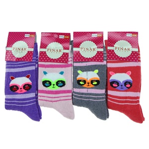 Pınar Kız Çocuk Likralı Havlu Soket Çorap - Karışık Renk - 5-6 YAŞ