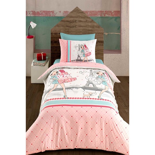 Ev Mer Tekstil Tek Kişilik Desenlli Fermuarlı Çocuk Nevresim 160X240