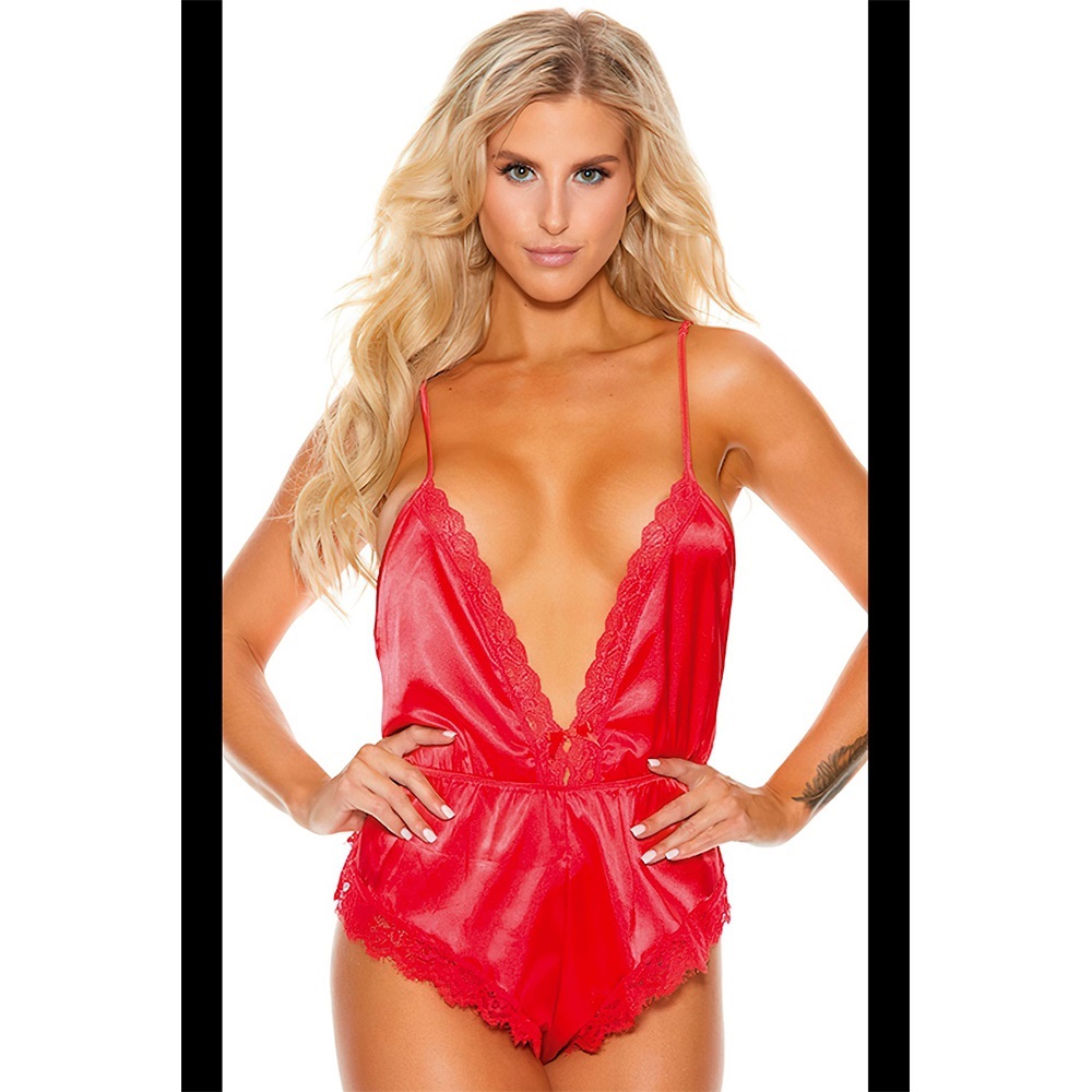 Nightlight 3336-1 Bayan Derin Dekolteli Saten Body - Katalog - S-M