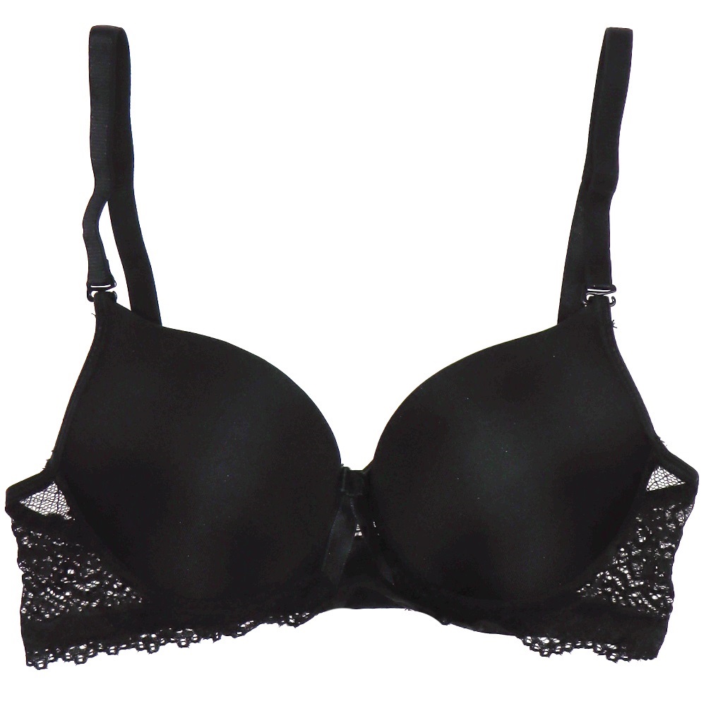 Aysemin ER5025 Bayan Arkası Dantelli Likralı Telli Destekli Sütyen 75-90 - Siyah
