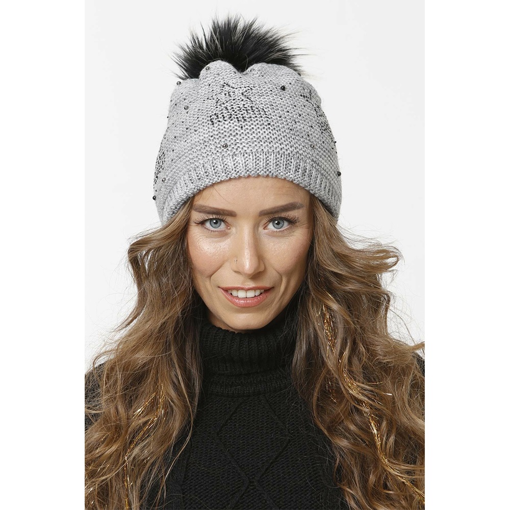 Vemod Bayan İncili Ponponlu Tek Şapka