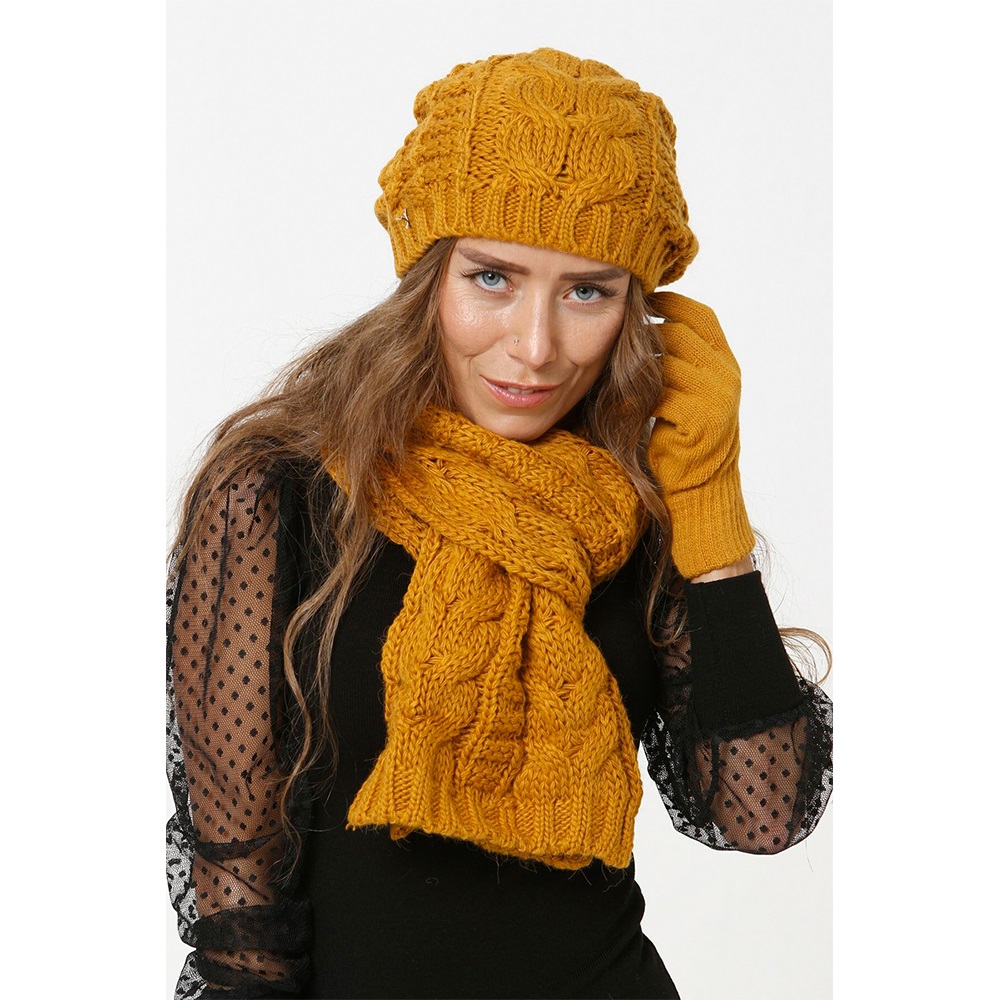 Vemod Bayan 3 Lü Şapka Bere Takımı