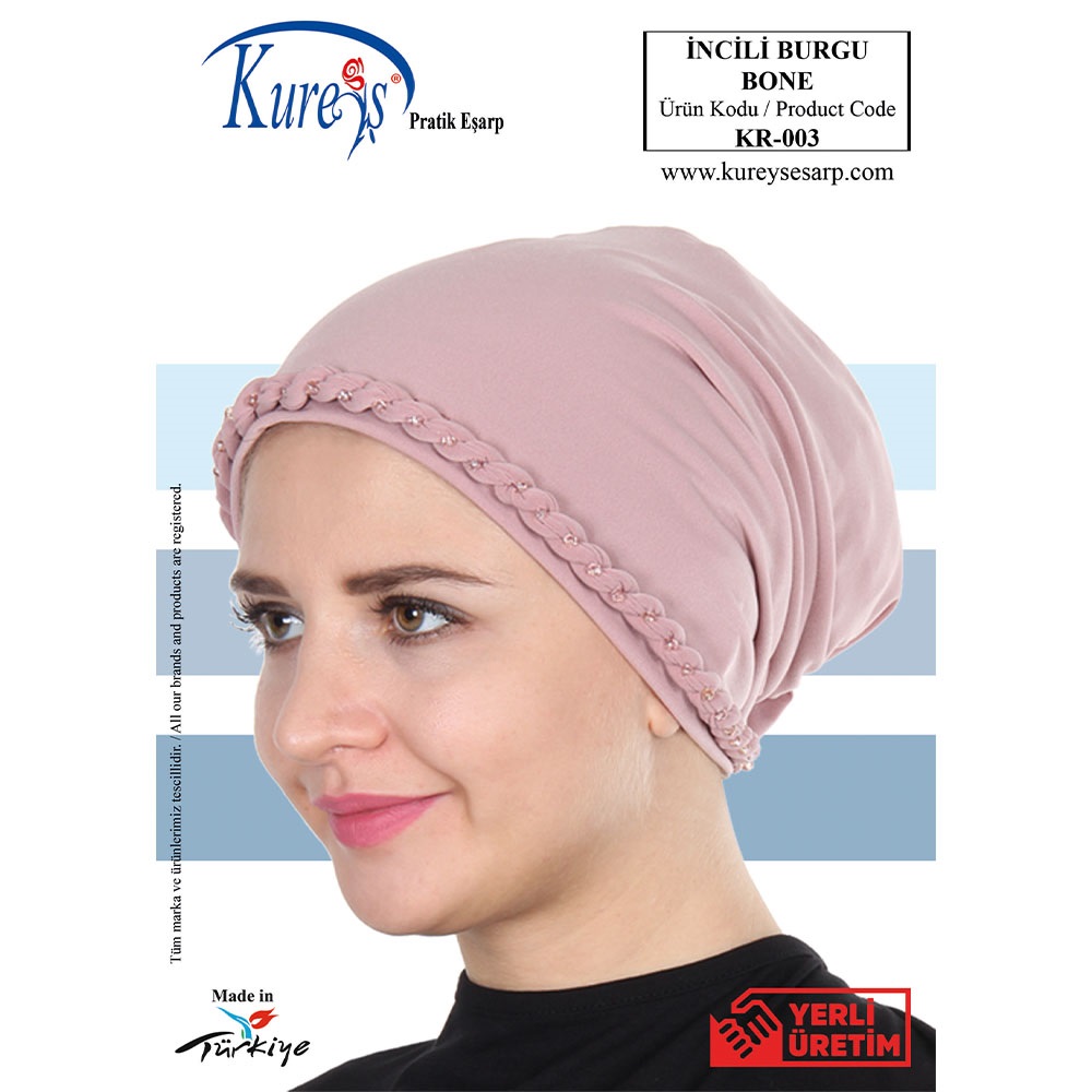 Kureyş KR-003 İncili Burgu Pratik Eşarp - G.Kurusu