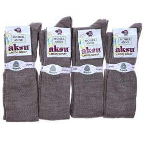 Aksu 0892 Bayan Moher Yün Dizüstü Anne Çorabı - Gri