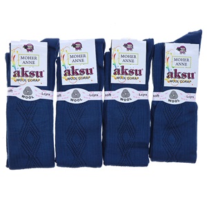 Aksu 0892 Bayan Moher Yün Dizüstü Anne Çorabı - Gri