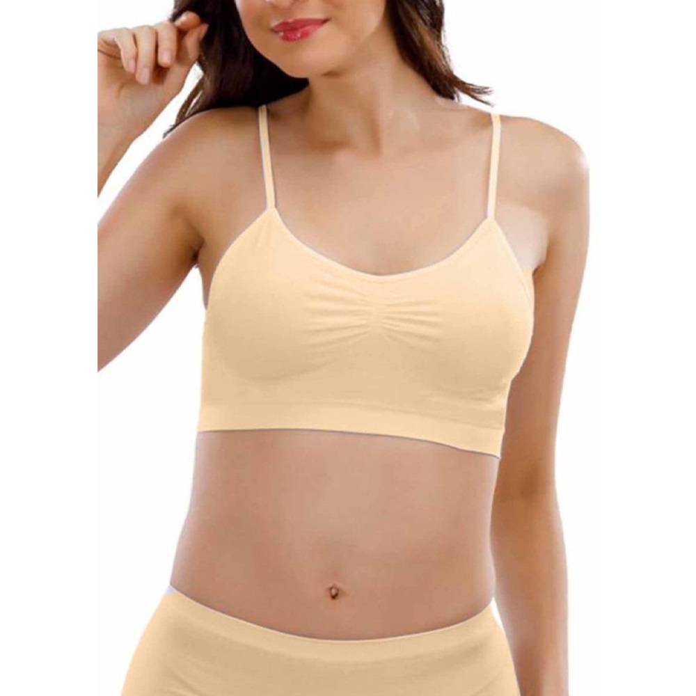 Layza Form 15000 Bayan Dikişsiz İnce Askılı Pedli Büstiyer - Ten - M