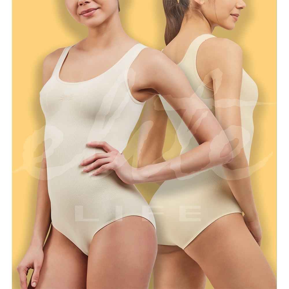 Elite Life 878 Dikişsiz Bayan Kalın Askılı Slip Body - Beyaz-M-L