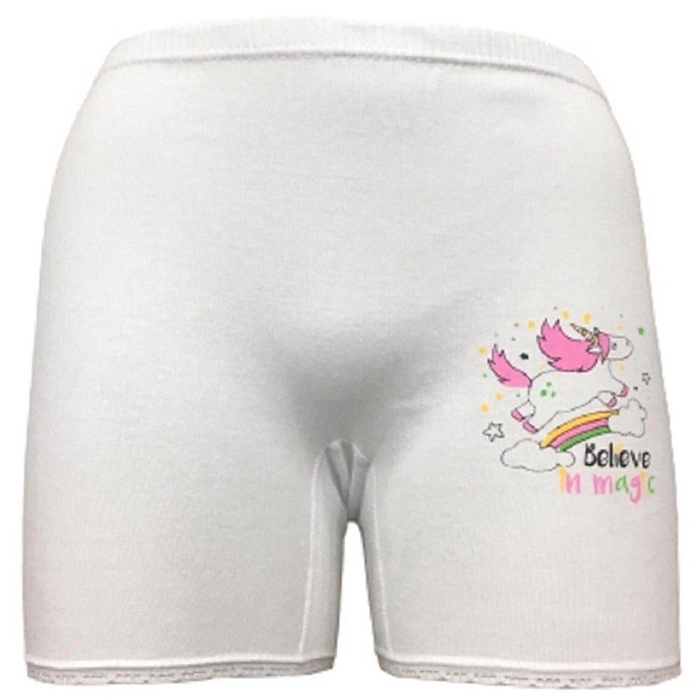 Güryıldız 27603 Kız Çocuk Ribana Baskılı Mini Şort - Beyaz