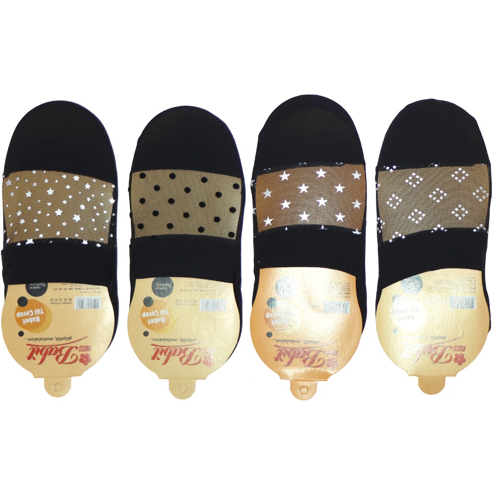 Miss Babit Bayan Tül Detaylı Simli Babet Çorap