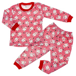 Karaca 202 Çocuk Penye Desenli Pijama Takım 4-5-6 Yaş- Ekru - 4-5-6 YAŞ