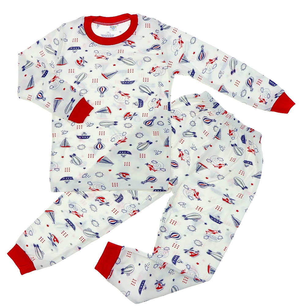 Karaca 202 Çocuk Penye Desenli Pijama Takım 4-5-6 Yaş- Ekru - 4-5-6 YAŞ