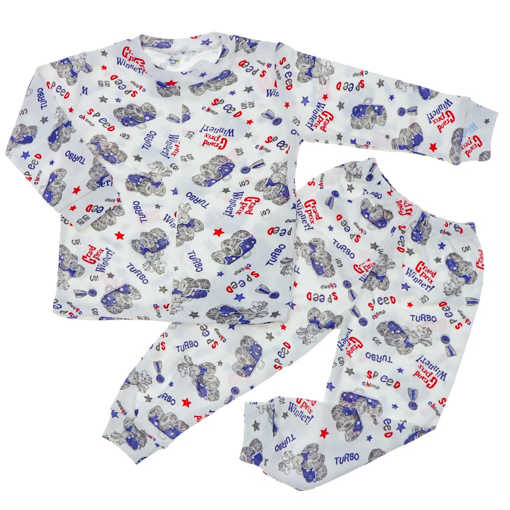 Karaca 202 Çocuk Penye Desenli Pijama Takım 4-5-6 Yaş- Ekru - 4-5-6 YAŞ