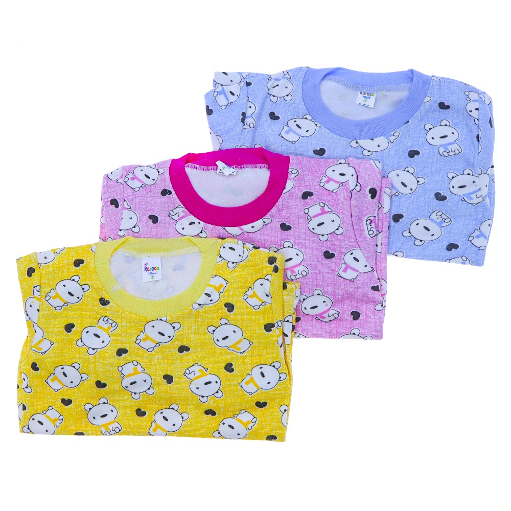 Karaca 202 Çocuk Penye Desenli Pijama Takım 4-5-6 Yaş- Ekru - 4-5-6 YAŞ