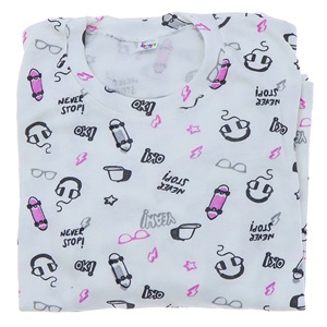 Karaca 202 Çocuk Penye Desenli Pijama Takım 4-5-6 Yaş- Ekru - 4-5-6 YAŞ