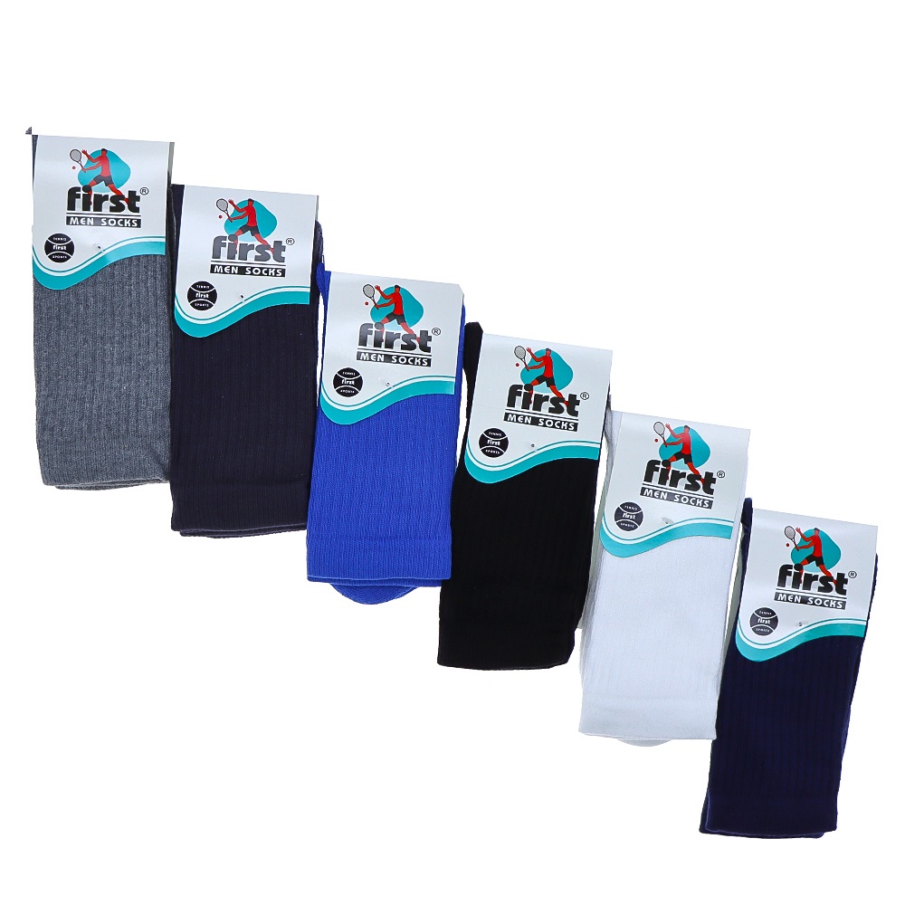 First 209-03 Erkek Tenis Çorabı Soket Çorap - Karışık Renk