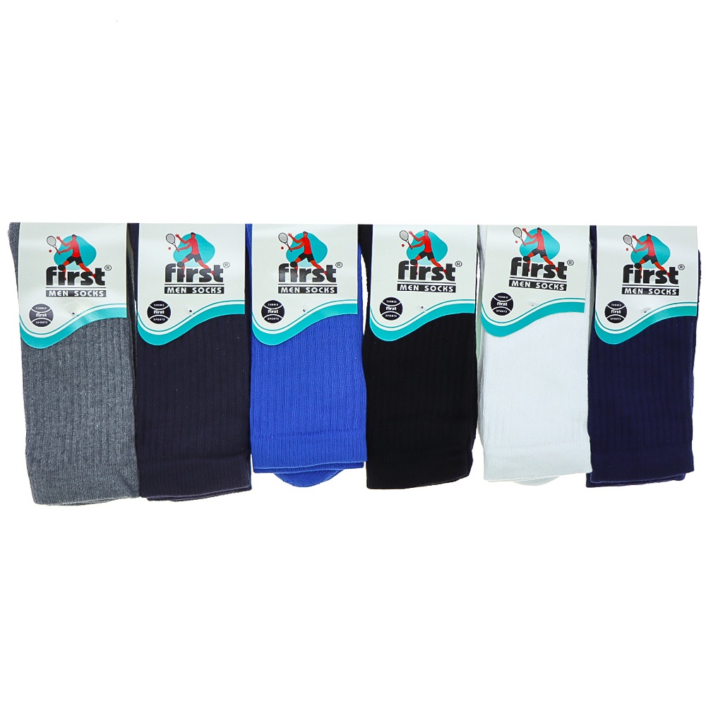 First 209-03 Erkek Tenis Çorabı Soket Çorap - Karışık Renk