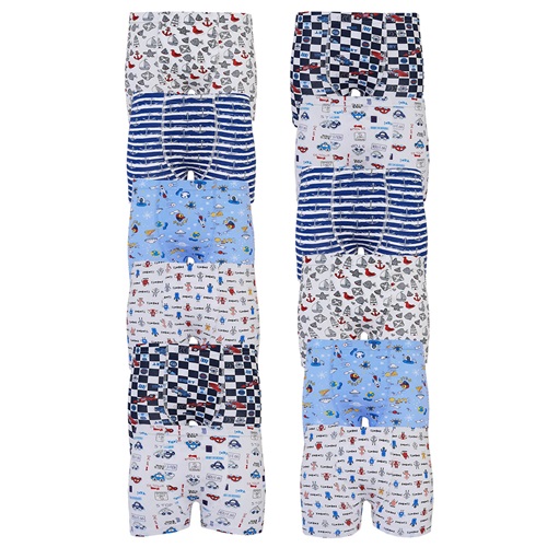 Tutku 0254 Erkek Çocuk Elastan Empirme Boxer - Karışık Renk