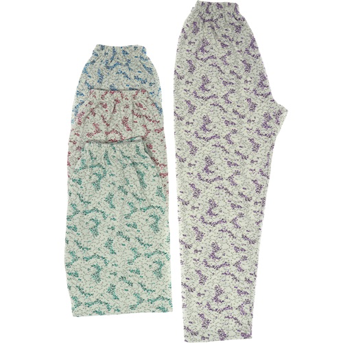 Yenteks K423 Bayan Battal Fiyonklu Desenli Düz Paça Penye Pijama Alt (3 Lü) - Karışık Renk - BATTAL