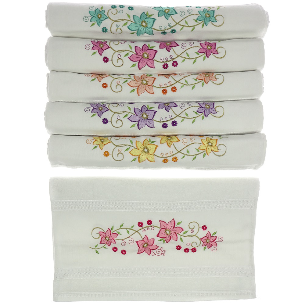 Şelale 200 Dilge Nakışlı El Yüz Havlusu 50x90