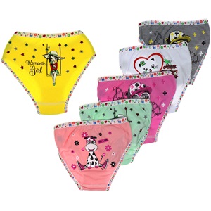 Tutku 0833 Likralı Elestan Arkası Baskılı Kız Çocuk Külot - Karışık Renk