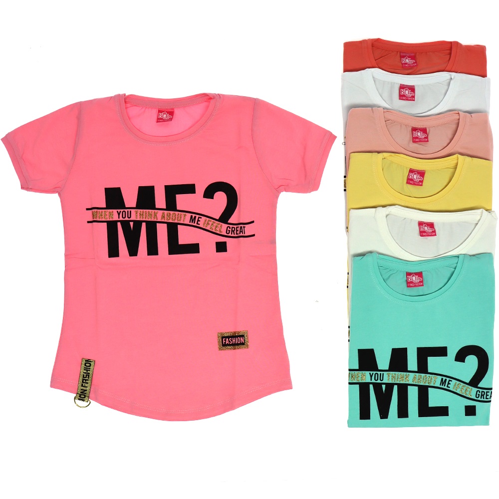 Blt 3020 Yazı Baskılı Kız Çocuk Tişört 3-7 Yaş