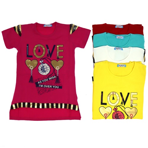 Bambino Love Baskılı Kız Çocuk Tişört 5-8 Yaş