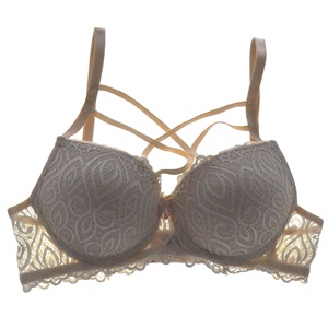 Ebru 1161 Bayan Dantelli Çapraz Askılı Dolgulu Sütyen 75-90 - Ten