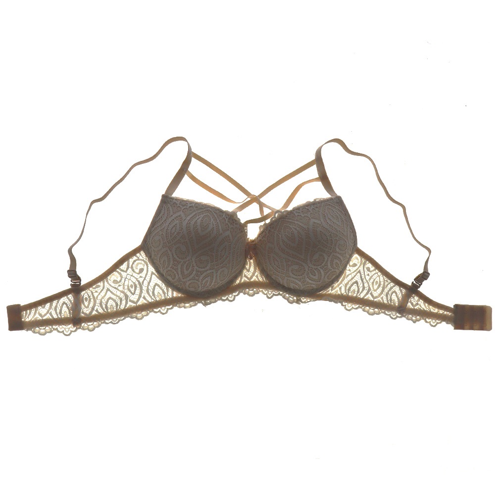 Ebru 1161 Bayan Dantelli Çapraz Askılı Dolgulu Sütyen 75-90 - Ten