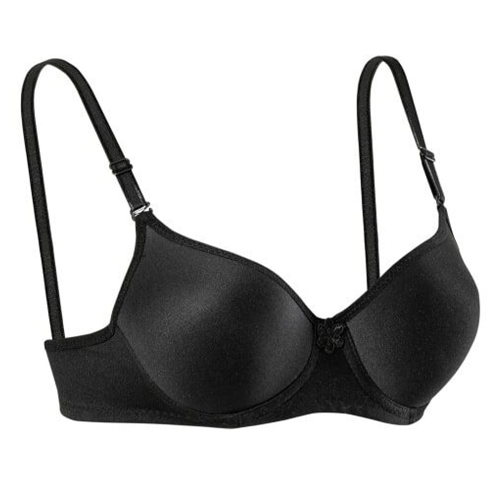 Ebru 1101 Silikonlu Düz Boş Sütyen 85-95 - Siyah