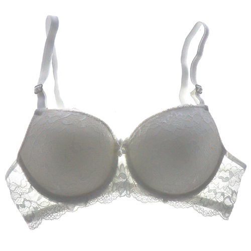 Ebru 1154 Bayan Slikonlu Dolgulu Dantelli Sütyen 75-90 - Ekru