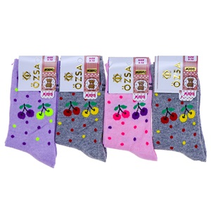 Özsa 3544 Likralı Desenli Kız Çocuk Soket Çorap - Karışık Renk - 10-12 YAŞ