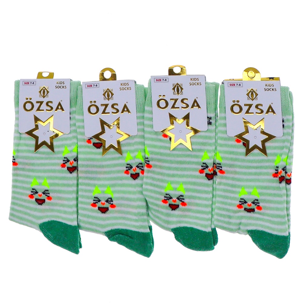 Özsa 3544 Likralı Desenli Kız Çocuk Soket Çorap - Karışık Renk - 10-12 YAŞ