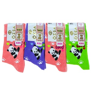 Özsa 3544 Likralı Desenli Kız Çocuk Soket Çorap - Karışık Renk - 10-12 YAŞ