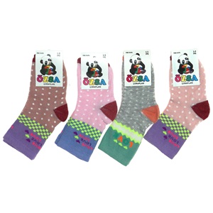 Özsa 3544 Likralı Desenli Kız Çocuk Soket Çorap - Karışık Renk - 10-12 YAŞ