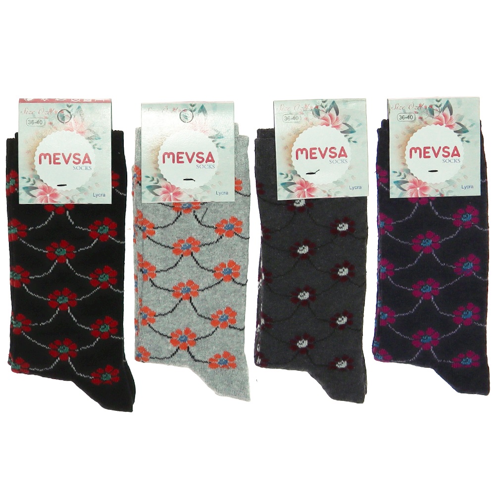 Mevsa Bayan Likralı Desenli Soket Çorap