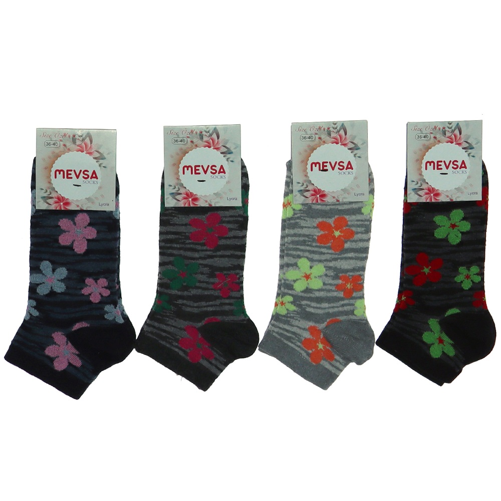 Mevsa Bayan Likralı Desenli Patik Çorap