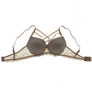 Ebru 1111 Slikonlu Boş Danteli Çapraz Askılı Bayan Sütyen 80-95 - Ten