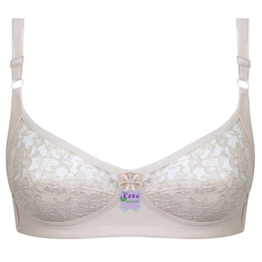 Ebru 1253 Dantelli Boş Toparlayıcı Bayan Sütyen 75-95 - Ten