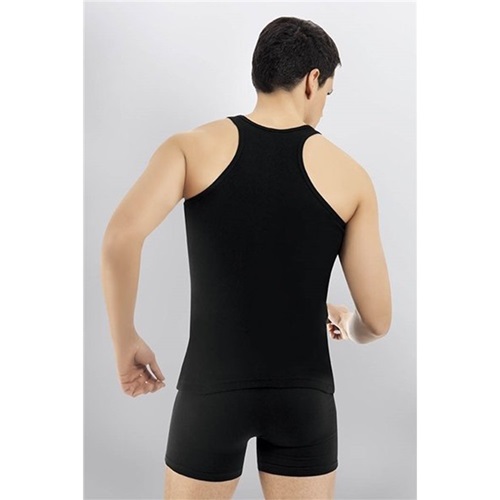 Kota 1002 Erkek Elastan Likralı Penye Rambo Atlet - Siyah - M