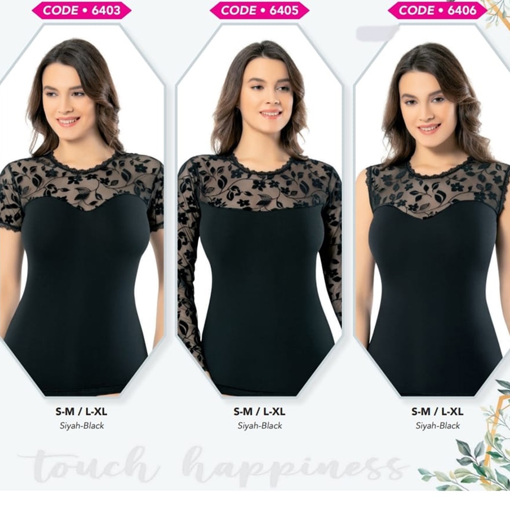 Kota 6405 Bayan Dantelli Modelli Atlet - Siyah