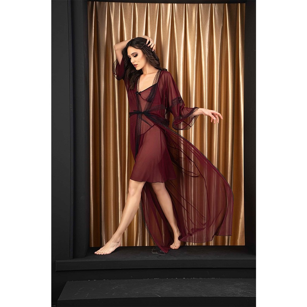 Lily Bicnca 9013 Bayan 3 Lü Fantazi Uzun Gecelik - Katalog