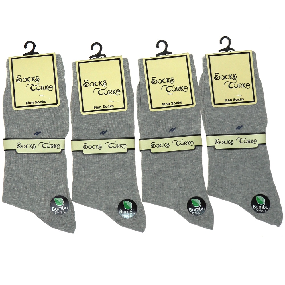 Socks Turka Erkek Desenli Likralı Bambu Dikişsiz Soket Çorap