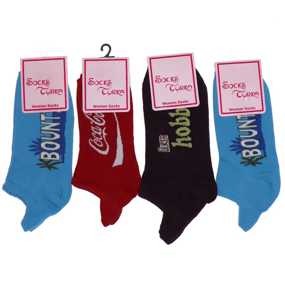 Socks Turka Bayan Desenli Likralı Patik Çorap